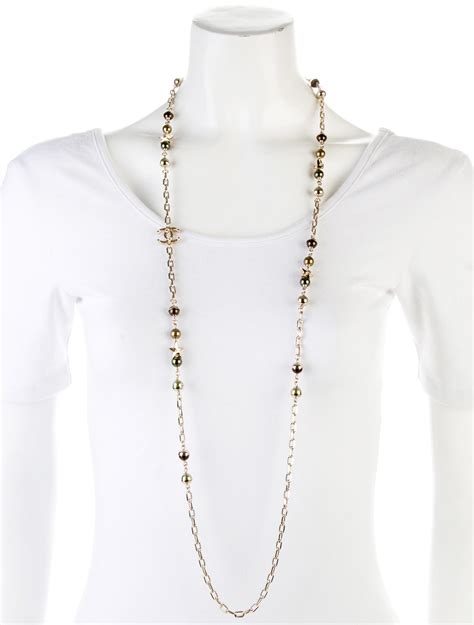 chanel long chain necklace|chanel long necklaces for sale.